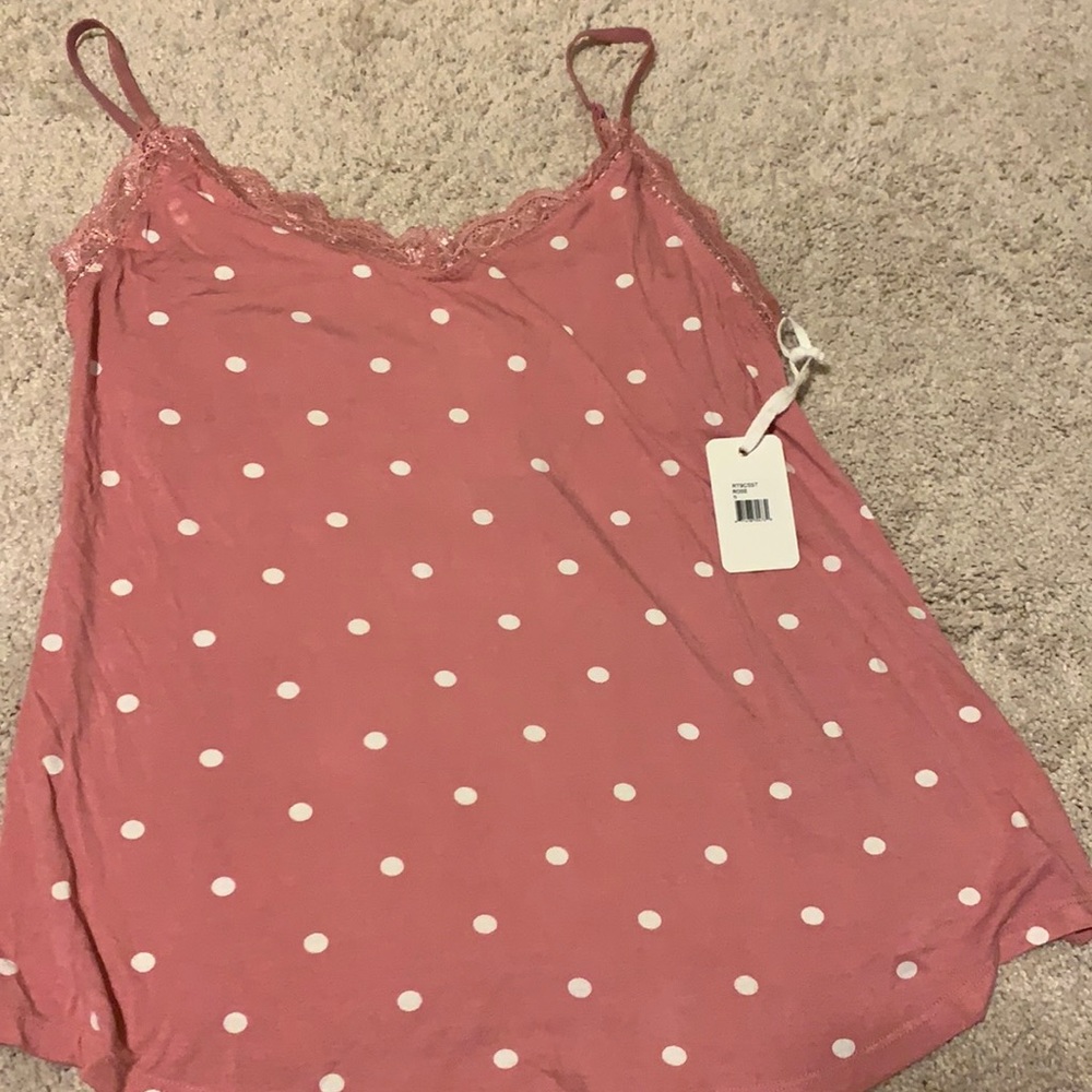 Seeing Stars Size Small Blush Polka Dot Tank Top